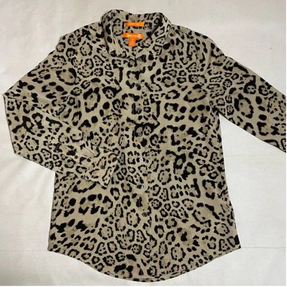 Joe Fresh 100% Silk Leopard Blouse